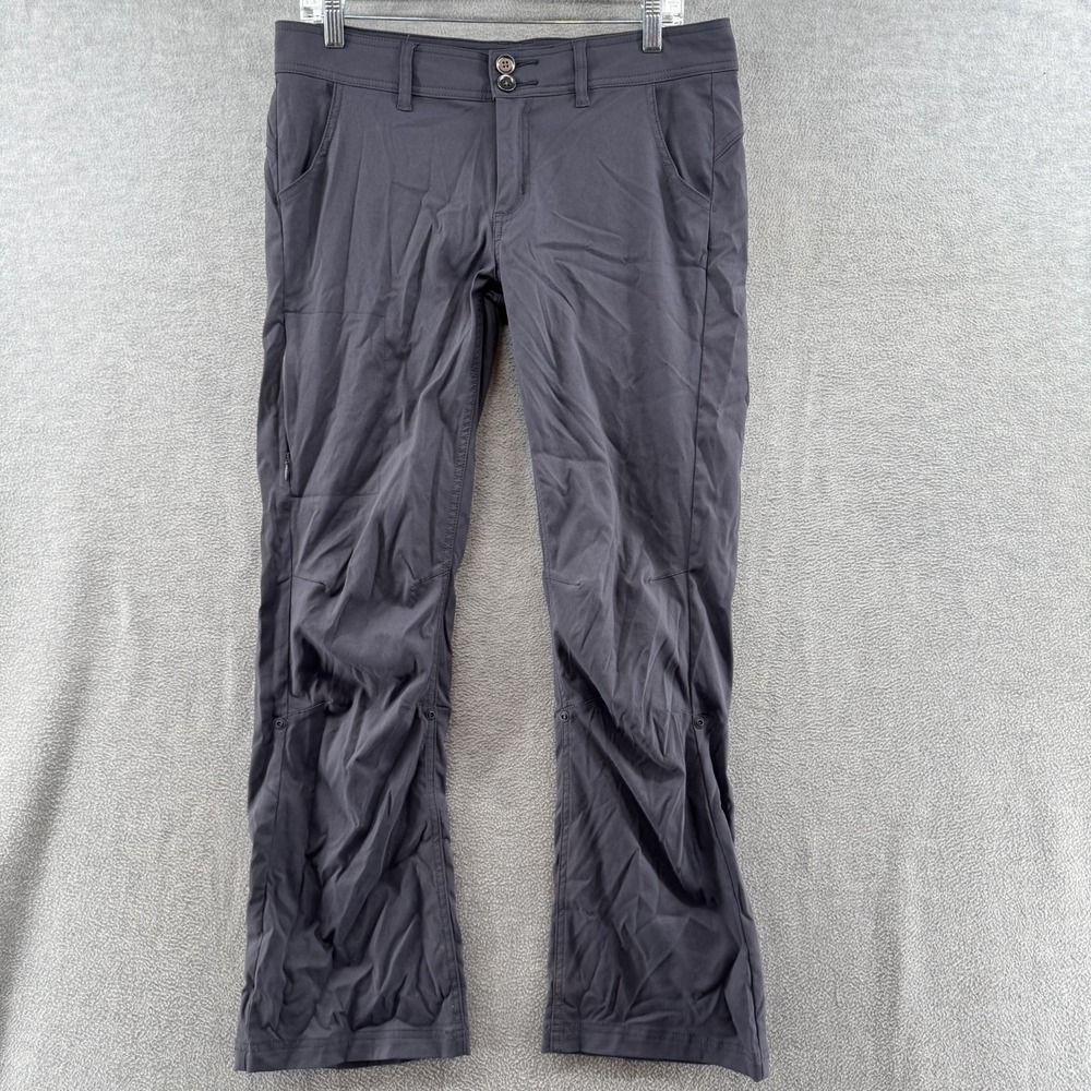 prAna Halle Hiking Climbing Pant Size 8 Dark Gray Roll Up Leg Gorpcore Outdoor